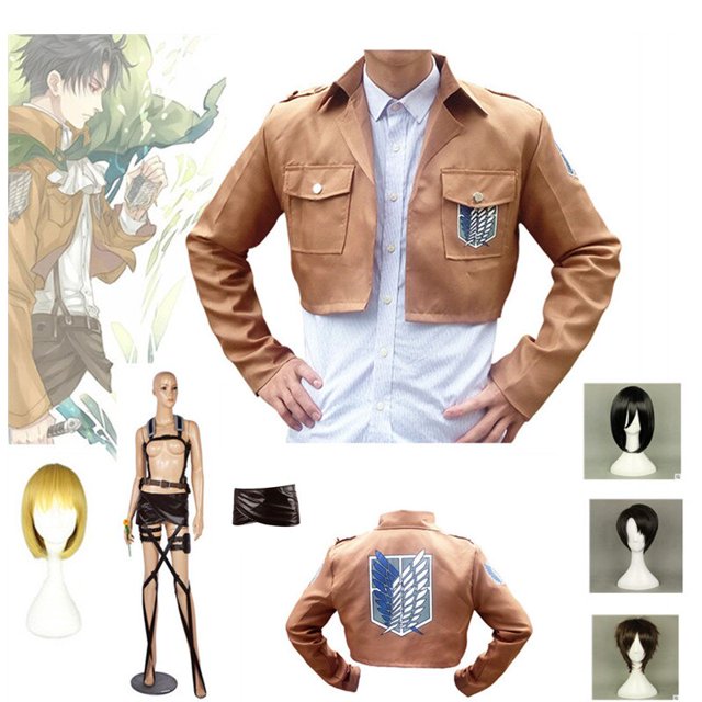Anime Attack on Titan Shingeki No Kyojin Cosplay Costume Leggings Suits Cloak Jackets Leather Skirt Hookshot Belts Suspenders heqiyong LED