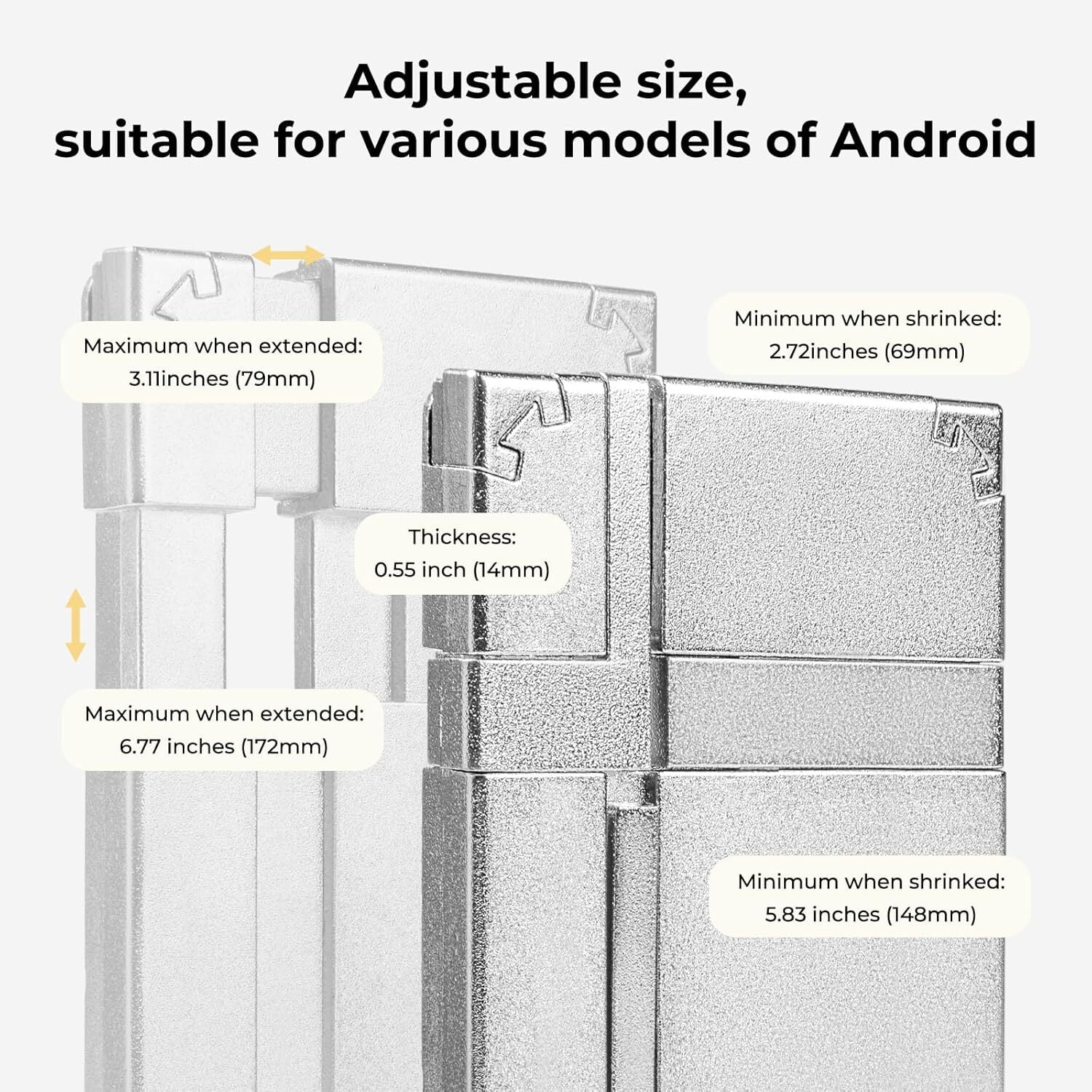 HTVRONT Adjustable Phone Case Fixture- Universal Aluminum Fixture Mold Compatible with Multiple Android - Durable for Heat Pressing, Preventing Deformation and Uneven Heating