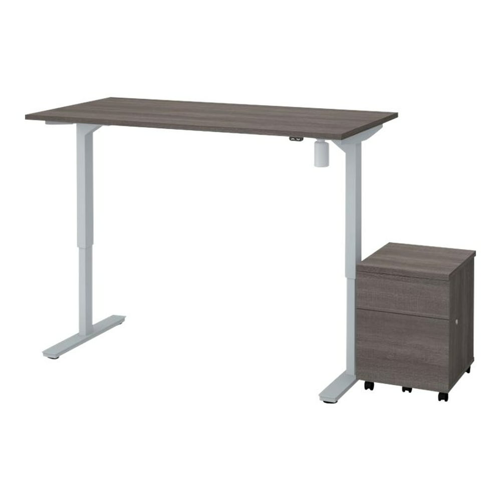 Wooden Bestar Universel Height Adjustable Standing Desk Review for Small Bedroom