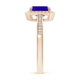 thumbnail image 3 of ANGARA Natural Emerald-Cut 1 ct Tanzanite Engagement Ring with Diamond Halo in 14K Rose Gold for Women (Size-7x5mm) | December Birthstone, Anniversary, Jewelry Gift for Women | Natural Tanzanite Ring, 3 of 9
