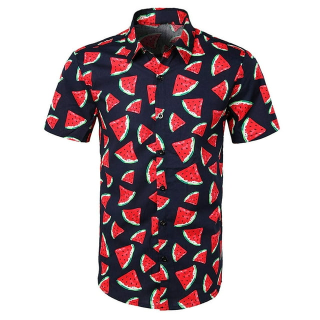 Leutsin Chemise Décontractée Imprimée à Manches Courtes pour Hommes, Chemise Hawaïenne