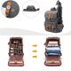 thumbnail image 4 of Mochila para cámara Tela de lino de lona impermeable y mochila DSLR de cuero real Mochila para computadora portátil de 15.6 pulgadas, mochila fotográfica para accesorios de cámara y deportes al aire libre Viajes gris Zhivalor OTTO-WX-0644, 4 of 6