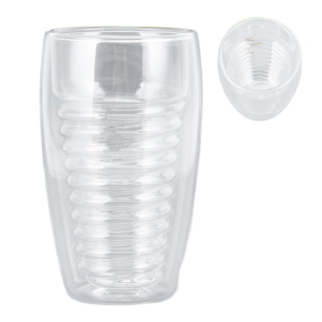 Taza de Café de Vidrio, Taza de Café de Doble Pared de Doble Pared en Espiral Antisescalado para el Hogar para la Oficina Para Café