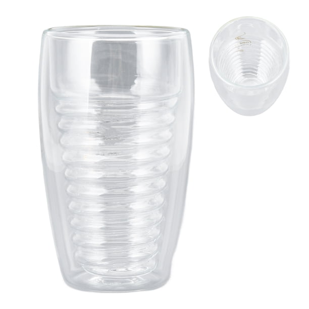 Taza de Café de Vidrio, Taza de Café de Doble Pared de Doble Pared en Espiral Antisescalado para el Hogar para la Oficina Para Café