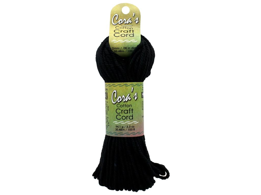 Pepperell Cotton Craft Cord Cora's 2mm 100' Black - Walmart.com