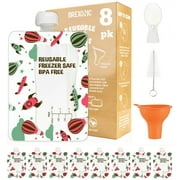 Brexonic Baby Food Storage Pouches Reusable Baby Food Pouches for Baby Food, Purees & Smoothies for Toddlers - Refillable & Squeeze Pouches Colorful