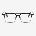 thumbnail image 4 of Black Rimmed Aviator-style Square Reading Glasses 3.00 for Men, Blue Light Blocking Metal Readers +3.00, Fashion Classic Presbyopia Glasses +300 strength, 4 of 7