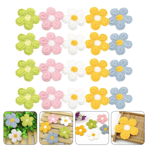 Greenadscape 20Ud Parche Bordado De Flores Para Ropa Con Colores Surtidos Ideal Para Y Reparación