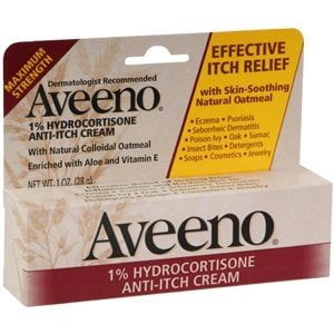 Aveeno 1% Hydrocortisone Anti, Itch Cream, Maximum Strength, 1 oz, 2 Pack