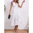 thumbnail image 2 of Vestido Wenrine Summer Floral Maxi con cuello en V sin mangas para mujer, 2 of 6