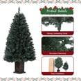 thumbnail image 6 of 4.5ft Green Christmas Tree, Pre-Lit Artificial Potted Xmas Tree with 300 Led Lights, 8 Lighting Modes, Black Base Design, Dense Branch Realistic Home Party Decoration w/Easy Assembly，2 PC, 6 of 7