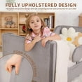 thumbnail image 5 of Mophoto Modern Gray Upholstered Toddler Bed with Padded Headboard Frame with Removable Guard Rails Kids Toddler Floor Standard Crib Size Bed for Girls and Boys(Mattress Not Included), 5 of 7