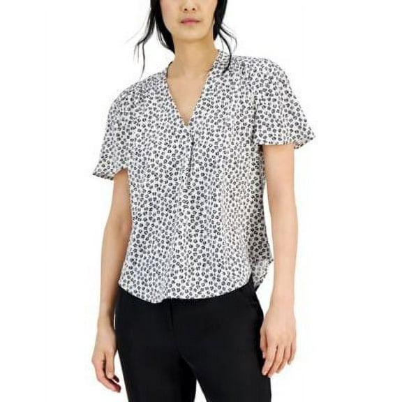 MSRP $60 Alfani Women Shirred V-Neck Dolman-Sleeve Blouse Green Size Large