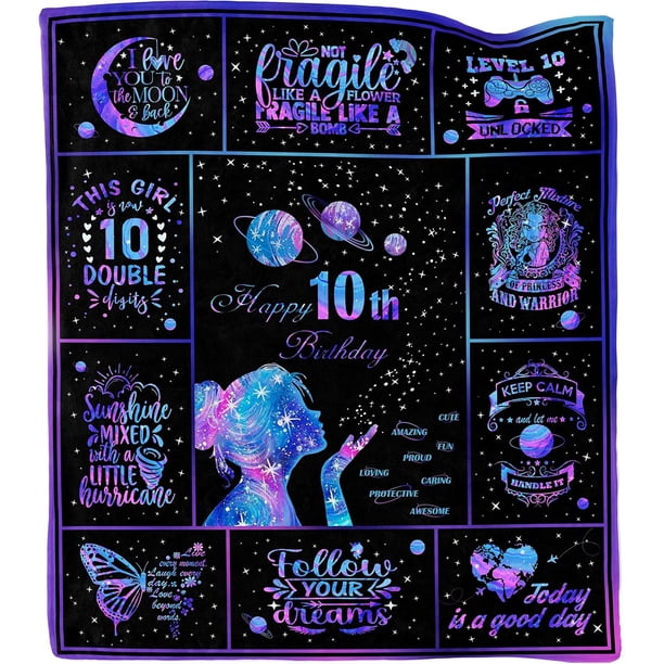 LHSHID 10 Year Old Girl Birthday Gifts Blanket Birthday Gifts for 10 Year Old Girls 10th Birthday Gifts for Girls Best Gifts for 10 Year Old Girl 10 Year Old Girl Gifts Throw Blanket 30"x40"