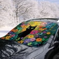 thumbnail image 2 of Xoenoiee Cat Daisy Flower Print Car Windshield Snow Cover for Ice and Snow, Front Window UV Sunshade Protection Cover for Most Vehicles SUV Van, 2 of 7