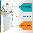 thumbnail image 4 of White SMS Isolation Gowns, 35 GSM Elastic Wrists & Ties, 25 Count, Large, 4 of 9