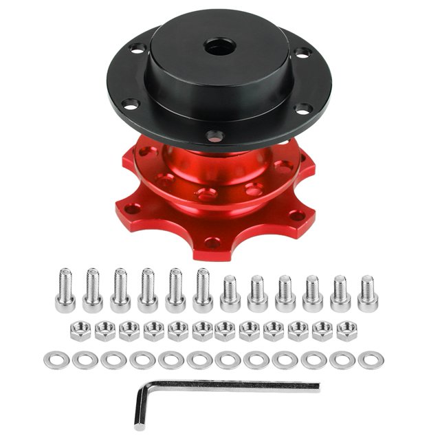 Kit de adaptador de liberación rápida para buje de volante de coche con tornillos (rojo)
