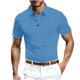 thumbnail image 1 of Camisas de Manga Corta de los Hombres Casual Malla de Hielo Seda de Manga Corta Cuello Color Sólido Camisa Poliéster, Verano Transpirable Moda Superior para Hombres, 1 of 3