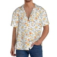 thumbnail image 3 of Naloa Floral1 Men's Loose Fit Cuban Collar Short-Sleeve Shirt with Button-down and Chest Pocket for Everyday Wear Outings - Small, 3 of 7