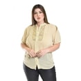 thumbnail image 1 of Blusa transparente con lentejuela Roman Fashion /Tallas Extras, 8033 (Dorado) beige 40, 1 of 5