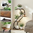 thumbnail image 6 of UNTIMATY 31" x 15" x 35" 4-Tier Black Metal S-Shaped Plant Stand with Grow Lights for Indoor Plants, 6 of 9