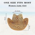 thumbnail image 2 of Straw Cowboy Hats for Women Western Cowgirl Hat for Holiday Party C, 2 of 5