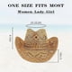 thumbnail image 2 of Straw Cowboy Hats for Women Western Cowgirl Hat for Holiday Party B, 2 of 5