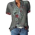 thumbnail image 2 of JINMGG Womens Plus Size $5 Women Printing Pocket Plus Size Short Sleeve Blouse Easy Top Shirt Gray M, 2 of 9