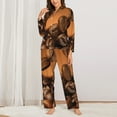 thumbnail image 2 of Haiem Coffee Beans Pattern Women’s Long-sleeve Sleepwear,Sleepwear Set,2-piece Loungewear Set,Soft PJs Comfy Nightwear with Pockets-X-Large, 2 of 7
