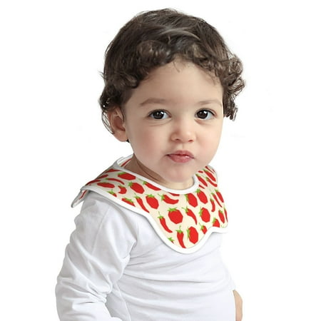 

Haiem ROMASA Muslin Baby Bibs Cotton Baby Bandana Drool Bibs for Child Absorbent Newborns Infant Burp Cloths for Teething Drooling(Tomatoes And Chili )