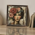 thumbnail image 3 of Floral Portrait Wood Art Wooden Sign Wall Plaque - Vintage Art Decoration, Wall Decoration - Ideal Gift For Home Decoration, Living Room, Bathroom, Bedroom, Garden, Dining, Bar, Cafe, Festival Part, 3 of 7