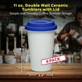 thumbnail image 5 of 11 oz. Double Wall Ceramic Tumblers with Lid - 6 Pack - Blue, 5 of 5