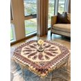 thumbnail image 2 of BLUENIYA Ghalamkar Tablecloth - 40" x 40" Square Hand Block Print Cotton Table Cover - Washable Luxury Paisley Design for Dining, Coffee & Accent Tables C101, 2 of 3