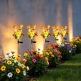 thumbnail image 4 of Luz LED de flor con energía solar para jardín exterior, decoración de girasol impermeable para camino con estaca de tierra, 4 of 6