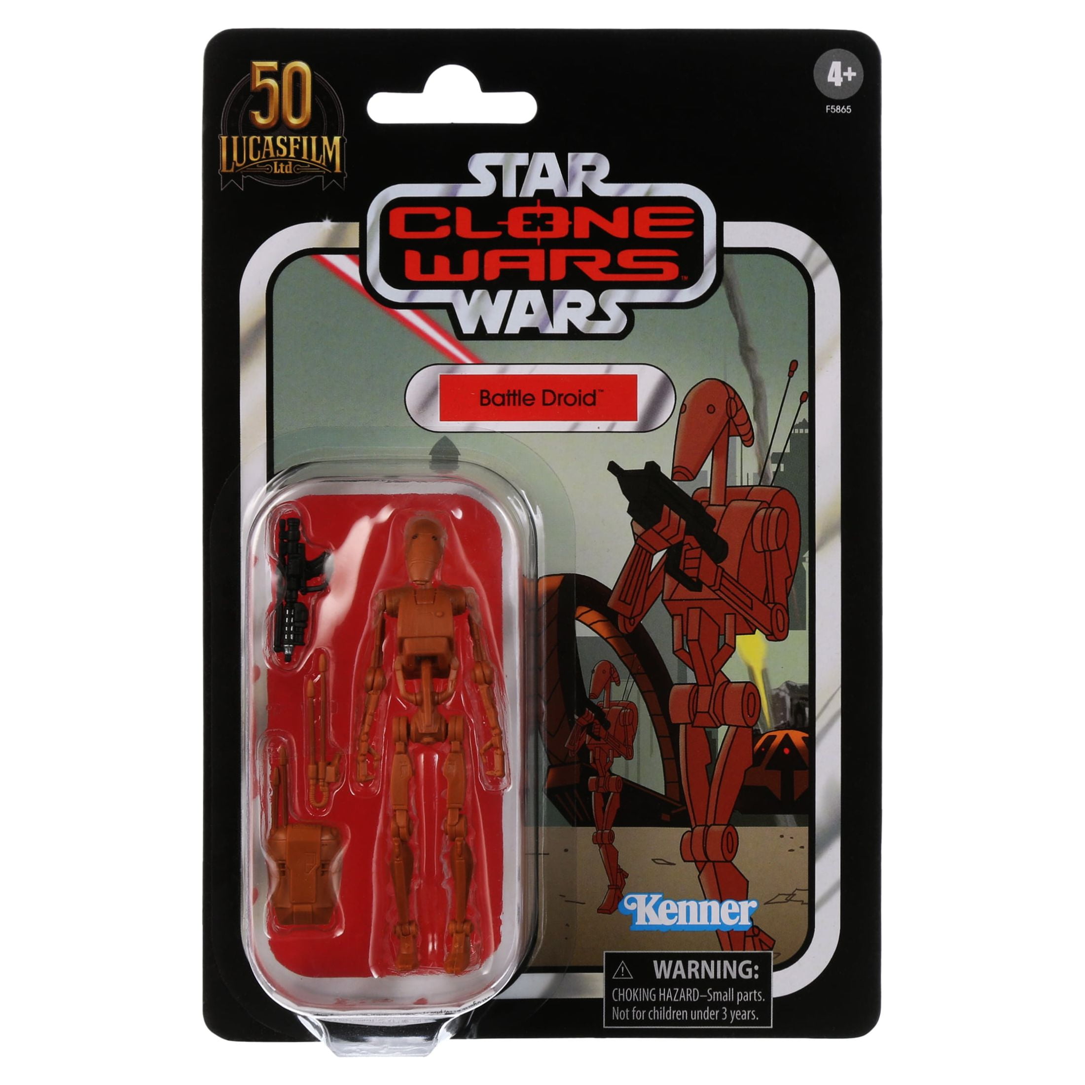 Star Wars: The Clone Wars The Vintage Collection Battle Droid Kids Toy Action Figure for Boys and Girls Ages 4 5 6 7 8 and Up (3.75”)