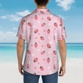 thumbnail image 6 of Balery Floral Strawberr Print Men's Hawaiian Shirts Short Sleeve Beach Shirt Relaxed Fit Vacation Button Down Shirts-Large, 6 of 9