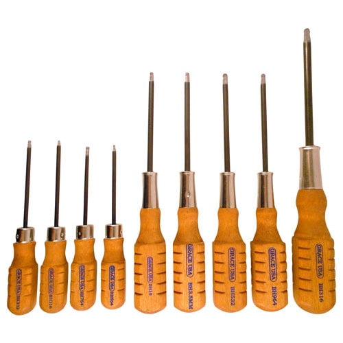 GRACE USA GRSDBH9 GRACE USA SCREWDRIVER SET BALL END HEX HEAD SET OF 9
