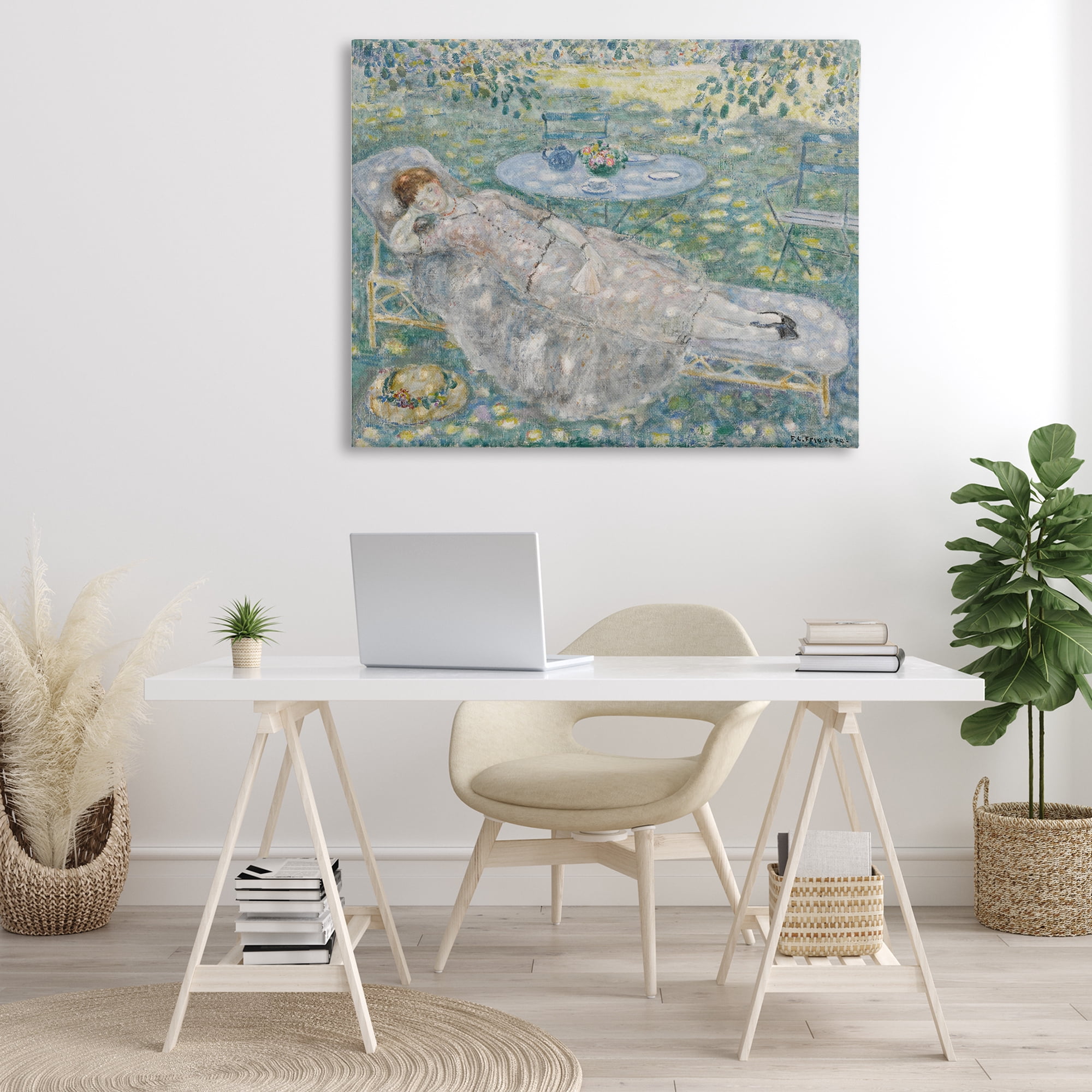 Stupell Industries Classical Frieseke Portrait Landscape & Nature Painting Wrapped Canvas Art Print Wall Art, 48 x 36