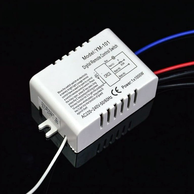 1 Way ON/OFF 220V Wireless Remote Control Switch Digital Remote Control  Switch for Lamp 