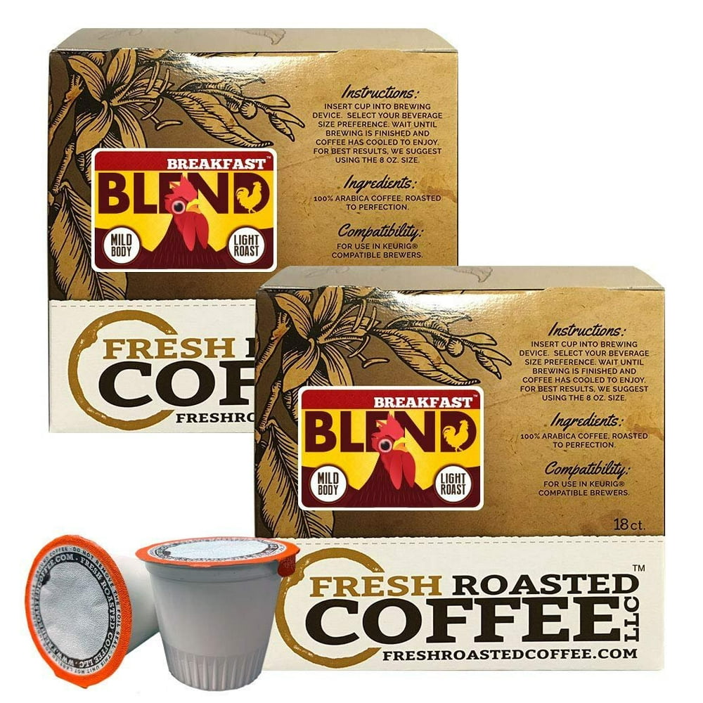 Fresh Roasted Coffee LLC, Breakfast Blend Light Roast Coffee Pods, K