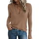 thumbnail image 1 of Camisa de Manga Larga PRETTYGARDEN para Mujer con Cuello en V y Tejido de Gofre, 1 of 5