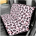 thumbnail image 3 of HUIACONG Pink Leopard Print Car Seat Cover Full Set with Steering Wheel Cover Coasters Seat Belt Pads Armrest Cover Headrest Cover Keychain,14 Pcs Auto Accessories for Women Interior,Easy to Install, 3 of 8