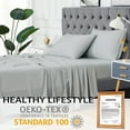 thumbnail image 3 of Amkui 4 Piece Sheet Set, 100% Bamboo Fiber Soft Comfy Breathable & Cooling Bed Sheets Set Wrinkle Free Hotel Luxury Bedding Bed Sheets & Pillowcase Set with 16 Deep Pockets,King/Full/Queen Size..., 3 of 10