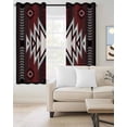 thumbnail image 3 of Blackout Curtains for Bedroom, Red Black Room Darkening Window Drapes for Living Room, Southwest Geometric Aztec Farmhouse Tribal Thermal Insulated Grommet Curtains, 42x54 inch, 2 Panels, 3 of 9