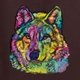 thumbnail image 2 of Colorful Majestic Neon Atric Wolf | Dean Russo Art Animal Lover Tri-Blend Racerback Sleeveless Top, Brown, S, 2 of 5