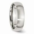 thumbnail image 4 of White Stainless Steel Ring Band Wedding Comfort Domed, 4 of 6
