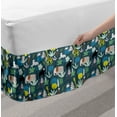thumbnail image 2 of Jungle Bed Skirt, Pattern with Giraffe Leopard Toucan Elephant and Tropical Flora Childish Design, Elastic Bedskirt Dust Ruffle Wrap Around for Bedding Decor, 4 Sizes, Multicolor, by Ambesonne, 2 of 2