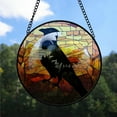 thumbnail image 2 of Customized Crow Stained Glass Window Hangings, Crow Colorful Glass Panel Pretty Gifts, Crow Decoration for Home Garden Christmas I2q3DU, 2 of 5