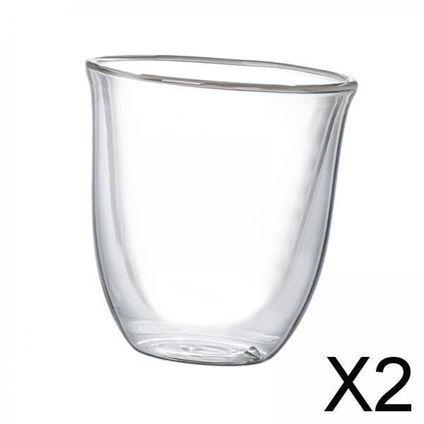Juego de vasos de vidrio aislados para bebidas calientes 2 piezas