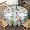 thumbnail image 3 of Christmas Round Tablecloth 70x70in(178x178cm) – Waterproof Polyester Table Cover with Full Print Design, Wrinkle Resistant & Washable for Kitchen Dining Party Decor, 3 of 6